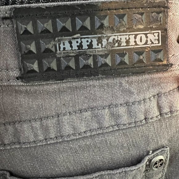 NWT Afflliction Women's‎ Raquel Fleur Gray Skinny Jeans Low Rise Size 24 - Picture 9 of 9